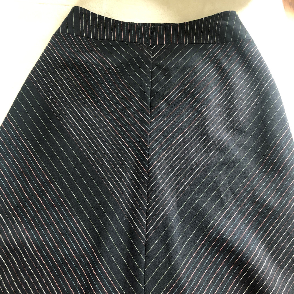 Ann Taylor Loft Striped A-line midi skirt 0P - Picture 3 of 5